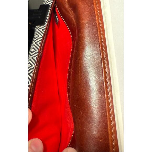 Vintage Dooney & Bourke Continental Monogram Brown Tan Leather Canvas Wallet - Picture 9 of 10